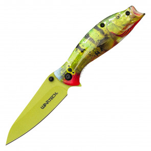 WARTECH - 7.25" Assisted Open 3-D Printed Bass Graphic Pocket Knife