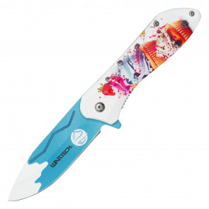 WARTECH - 7.75" Assisted Open 3-D Printed Cupcake Graphic Pocket Knife