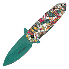 7.25" Assisted Open 3-D Printed Graphic Mayan Aztec Graphic Pocket Knife