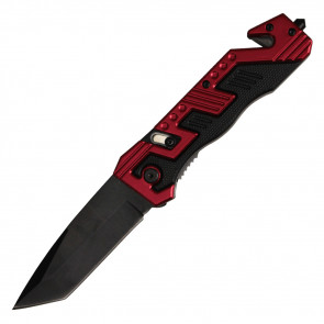 8" Assisted Open Pocket Knife w/ Red Handle