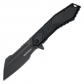 8.25" Wartech Black Textured Pocket Knife