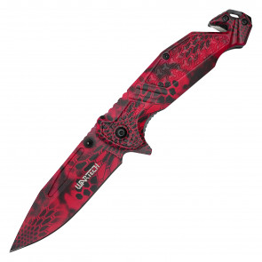 8.25" Wartech Red Morpho Pocket Knife