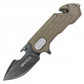 6" Desert Pocket Knife w/ Stonewashed Steel Blade