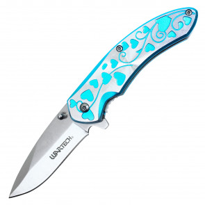 7" Blue Hearts Pocket Knife