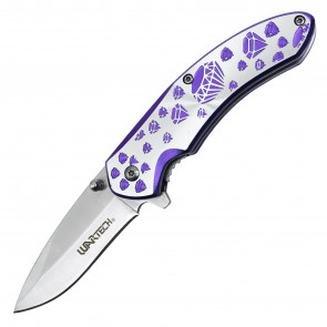 7" Purple Diamond Pocket Knife