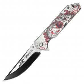 8" Red Calavera Pocket Knife
