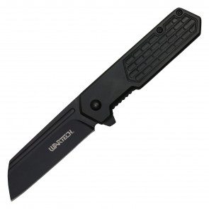 7" Wartech Black Cleaver Pocket Knife