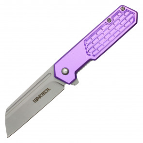 7" Wartech Purple Cleaver Pocket Knife