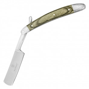 10" Barber Straight Razor w/ Gray Wood Inlay