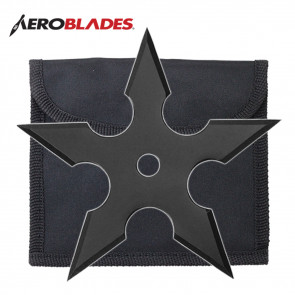 Single Black Stainless Steel Traditional 5-Point Throwing Star
