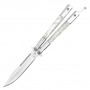9" White Butterfly Knife