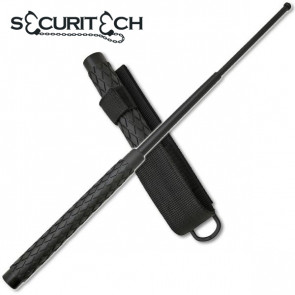 21" Inch DELUXE Black Stainless Steel Baton w/ Rubber Handle (TAIWAN MADE)