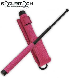 21” Inch DELUXE Pink Stainless Steel Baton w/ Rubber Handle