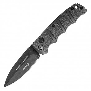 BOKER Kalashnikov Auto (AFTERMARKET) - Drop Serrated Black D2 Blade Grey Handle