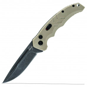 BOKER Plus Intention II Auto Knife - USA Made - Drop Point D2 Stonewashed Coyote Tan Handle