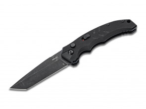 BOKER Plus Intention II Auto Knife - USA Made - Tanto D2  Stonewashed Black Handle