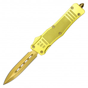 9.4"  Titanium Gold Atomic Dual Action OTF Knife 