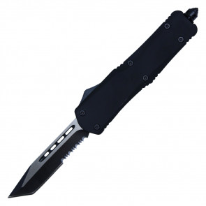 9" Auto OTF Knife w/ 2-Tone Serrated Blade