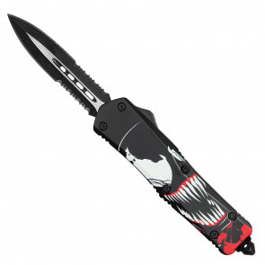 9" Atomic USA Auto OTF Venom Handle w/ Double Edge Serrated Blade