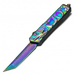 Atomic USA Auto OTF Rainbow TiNite Dragon Knife w/ Tanto Acid Etched Blade