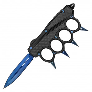 8.75" Knuckle OTF Knife w/ Blue Blade