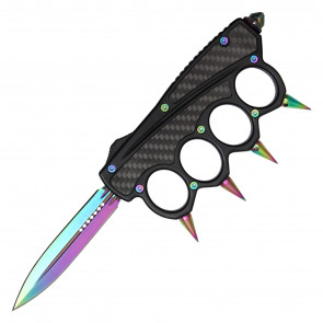 8.75" Knuckle OTF Knife w/ Rainbow Blade