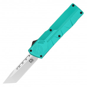 7.75" UltraLite Atomic USA Diamond Blue OTF Auto D2 Steel Tanto Blade w/ Kydex Gift Box