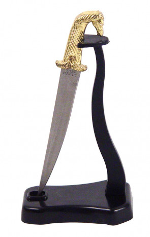 5.75in. LETTER OPENER 4in. SILVER BLADE GOLD HANDLE W/ STAND