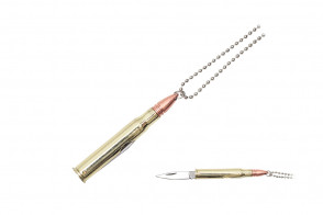 Gold Rifle Bullet Necklace