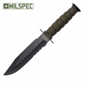 6" Serrated Neck Knife w/Sheath (Green)