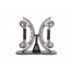 11" Dual Chrome Dragon Knives With Wooden Display Stand 
